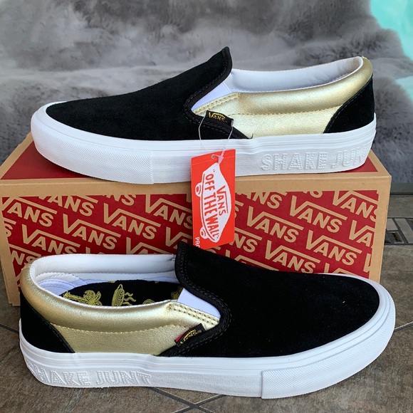 VANS SLIP ON PRO SHAKE JUNT BLACK/GOLD MENS - Picture 4 of 16